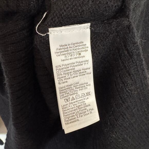 J.Crew High Rib Pullover Sweater SZ XS Black Wool Alpaca Crew Neck Long Sleeve - Picture 5 of 6